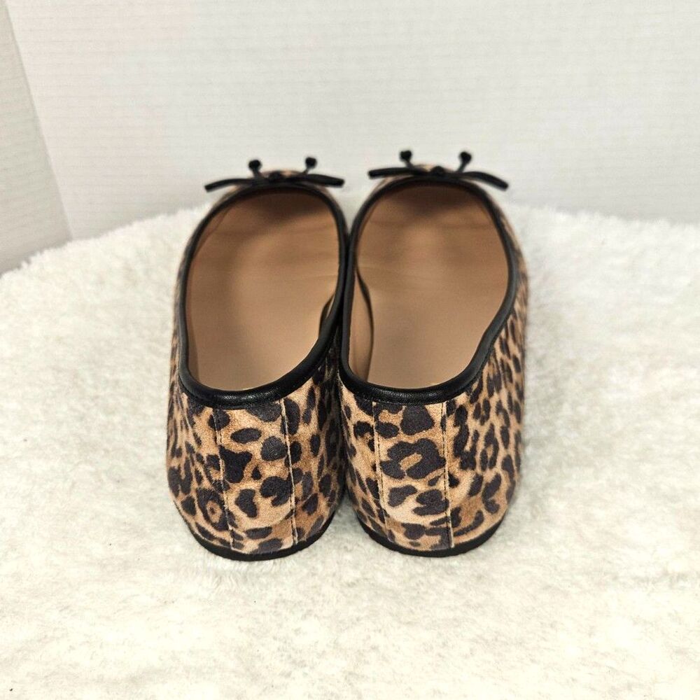 Cole Haan Leopard Print Suede Square Toe Bow Ballet Flats Size 9.5B - Picture 3 of 7